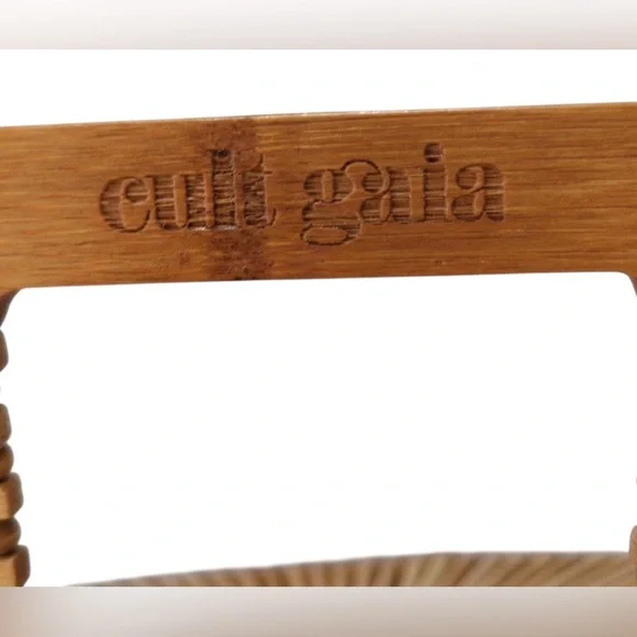 Cult Gaia Gaias Bamboo Ark Small Top Handle Circle Half Moon Rattan Wicker Bag - Picture 9 of 11